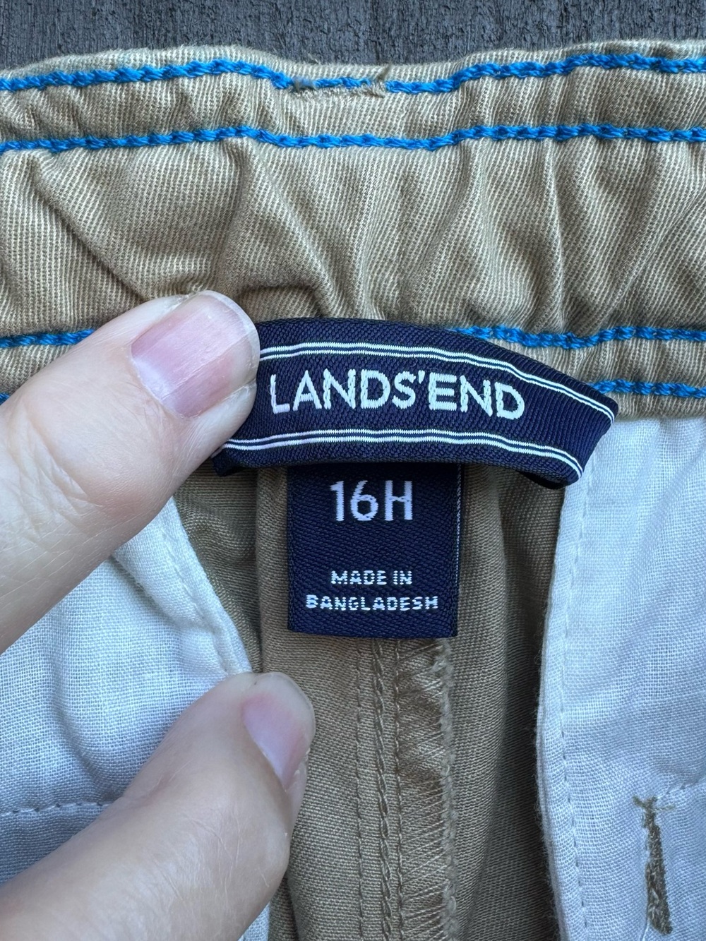 Lands End Boys Tan Cargo Pants - Size 16 Husky NWOT - Picture 5 of 5